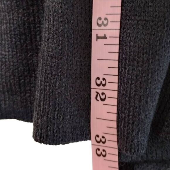 Viv and Lou Poncho Wrap Navy Knit Fringe Pullover Preppy Corpcore Lagenlook 26x3 - Picture 11 of 12